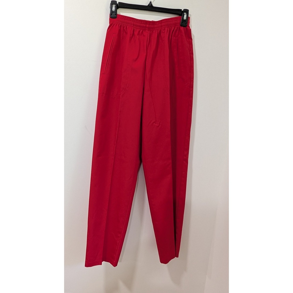Vintage Koret Francisca Red Elastic Waist Pull On Pants USA Size 10 Reg Grandma